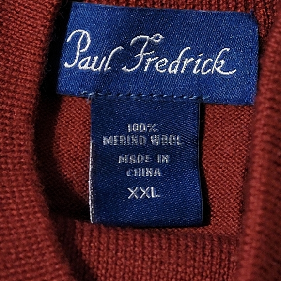 2 Men's Mockneck Silk/Wool Pull-over Sweaters Paul Fredrick & Cumran - Picture 6 of 12
